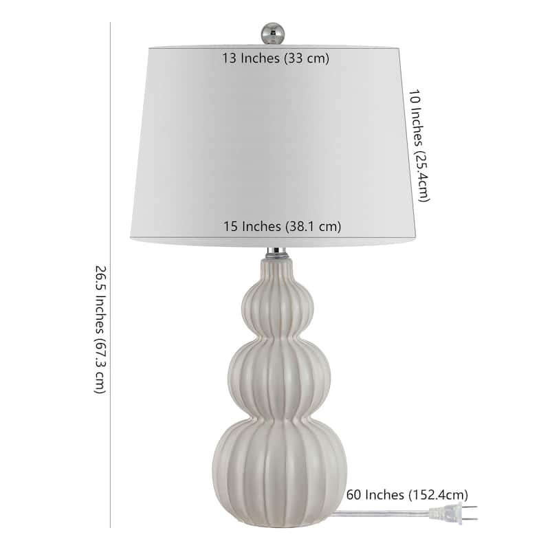 SAFAVIEH Lighting 25.5-inch Corina Ceramic Table Lamp - 15" x 15" x 25.5"