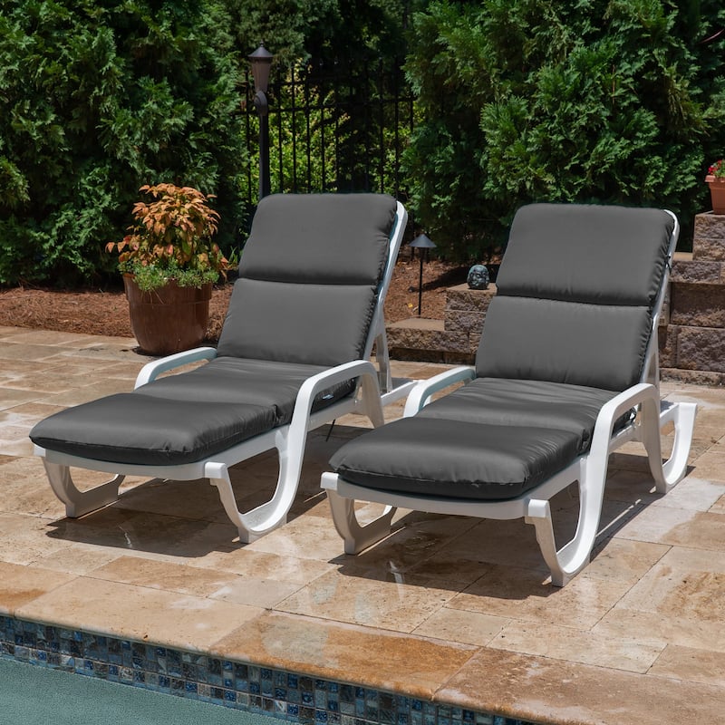 Casual Cushion Sunbrella® Fabric 1-Piece Outdoor Chaise Cushion, 22.5"W x 74"L - 22.5"W x 74"L