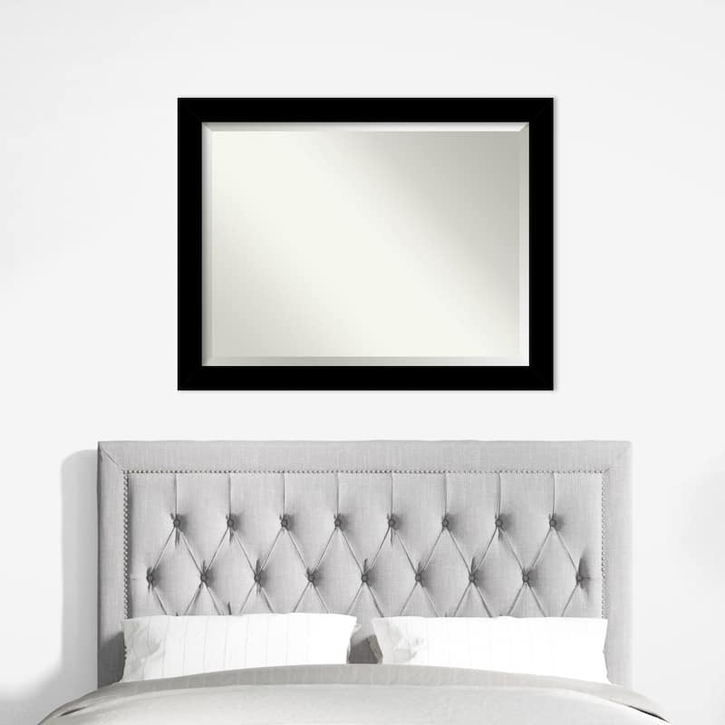 Basic Beveled Wood Framed Wall Mirror