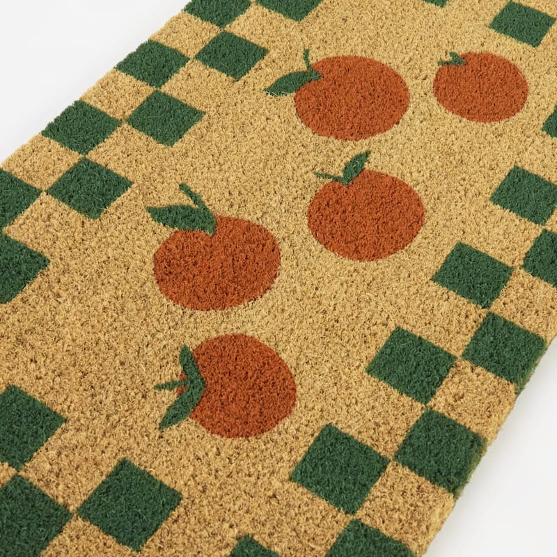 Oranges Checkerboard Fruit 18" x 30" Doormat - 18" x 30"