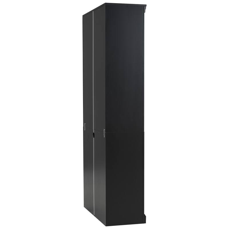 83" Tall 5-Tier Wood Bookcase Classic Solid Color Bookshelf with Adjustable Shelves, LED Light Bar, Open Display Storage Cabinet