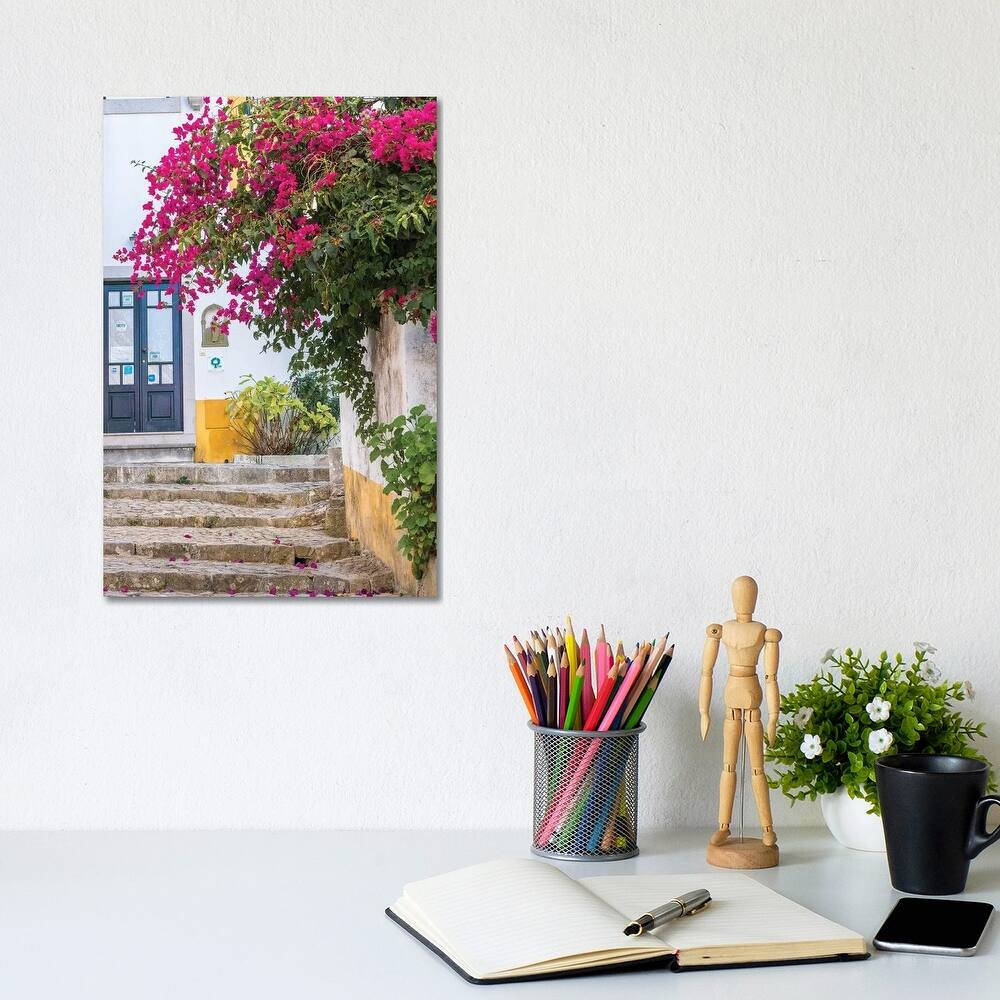 iCanvas "Portugal, Obidos. Beautiful bougainvillea blooming in the town of Obidos, Portugal." by Julie Eggers Canvas Print
