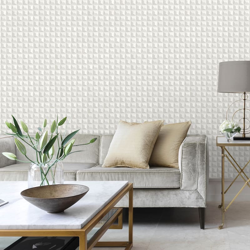 Fine Decor Romero White 3D Geometric Wallpaper