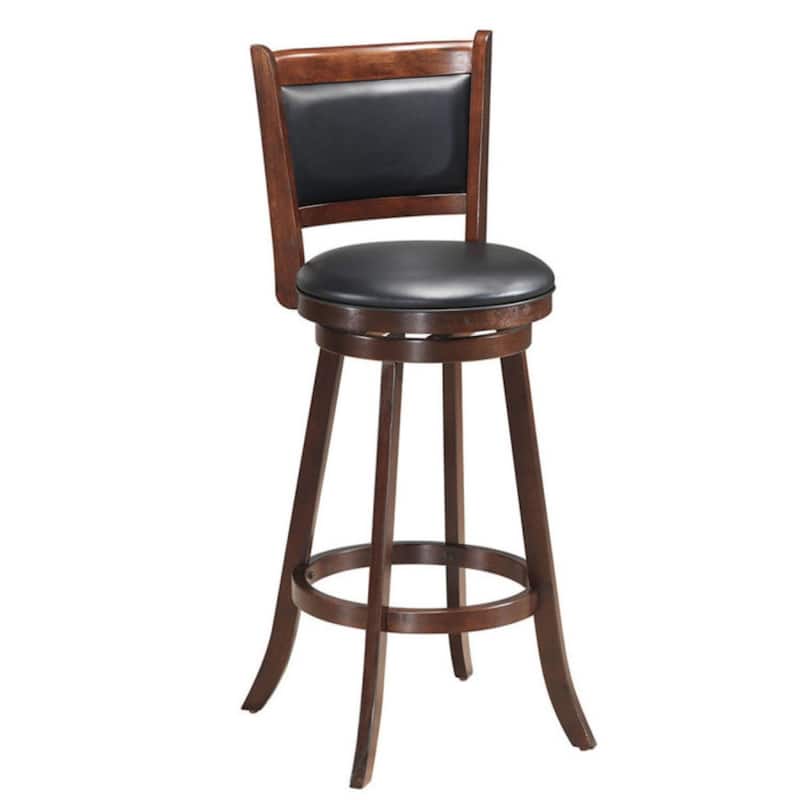 Set of 2 Rubber Wood Bar Stools with 360° Swivel and Sponge Cushion Seat - 17.5" x 19" x 42"(W x D x H)