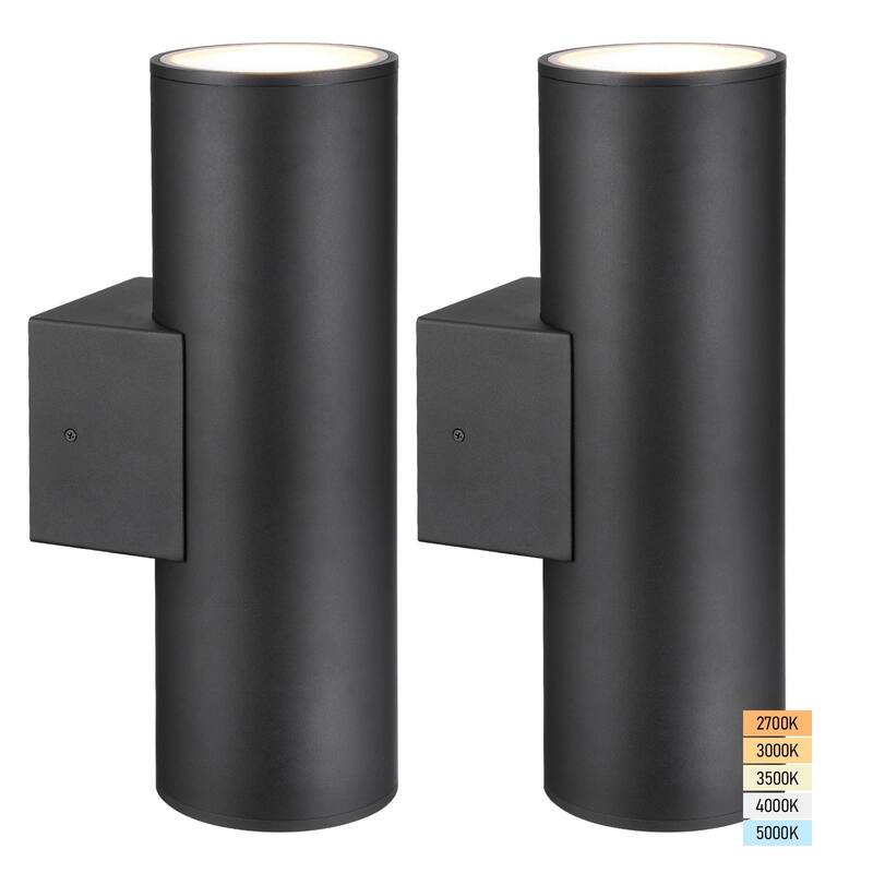 30W 6 Inch LED Up Down Wall Light, 5CCT Dimmable Exterior Wall Sconces - 2PACK - 2PACK