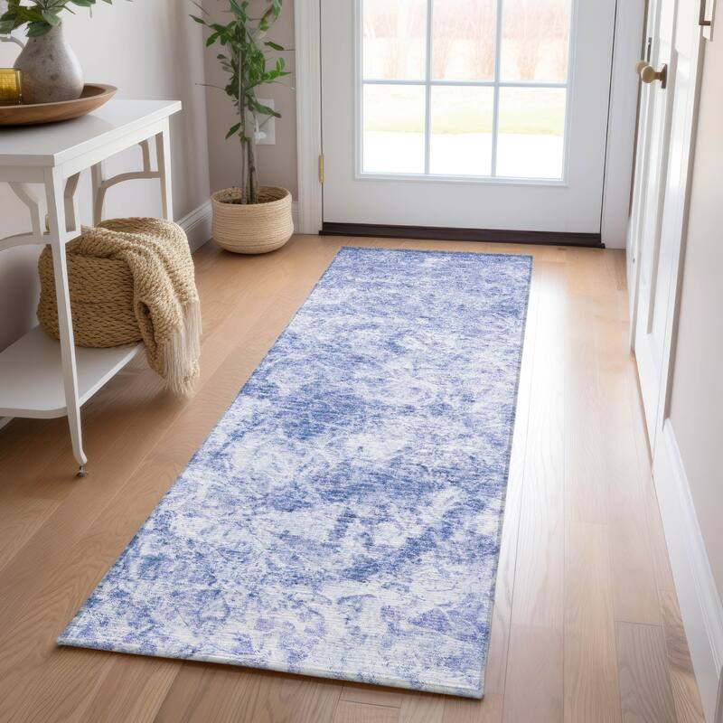 Machine Washable Indoor/ Outdoor Abstract Solid Chantille Rug