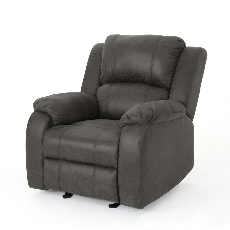 Upholstered Linen Manual Recliner Sofa Chair with Adjustable Backrest and Footrest, Modern Home Lounge Chair for Living Room