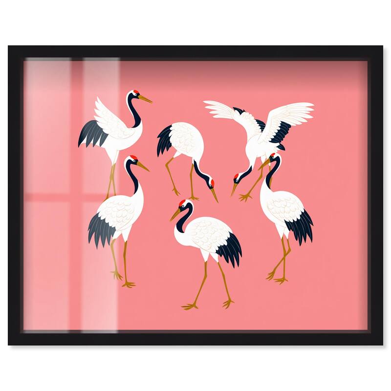 Crane Chorus Shadowbox by Art Remedy - Black - 20" x 16"