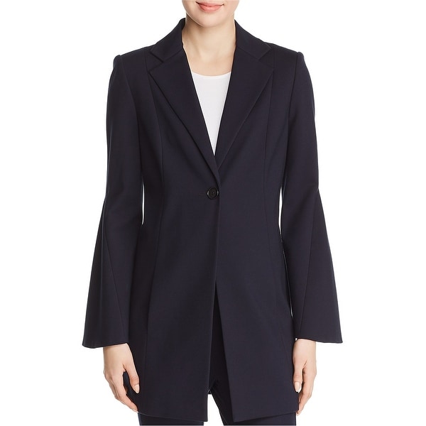 Elie Tahari Womens Athea Flare Sleeve One Button Blazer Jacket, Blue, Large. Opens flyout.