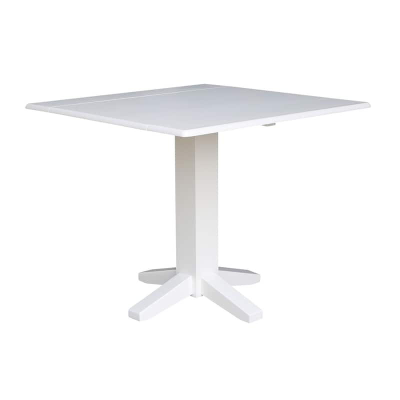 Square Dual Drop Leaf Dining Table - White