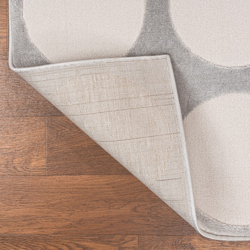 JONATHAN Y Damon Modern Geometric Circle Dot High-Low Area Rug