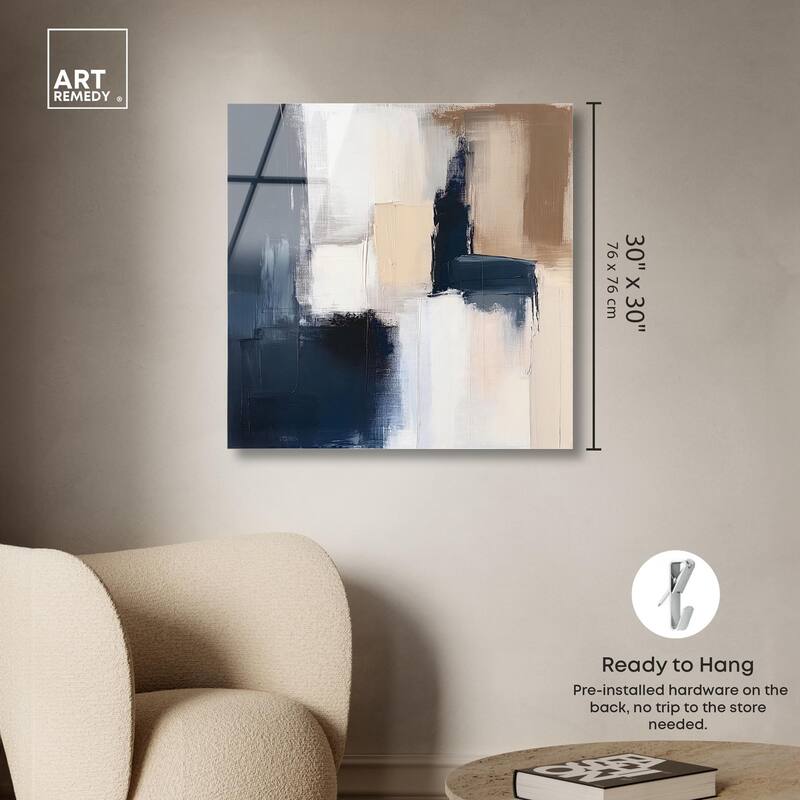 Blue Mood Depth I Acrylic by Art Remedy, Ready to Hang