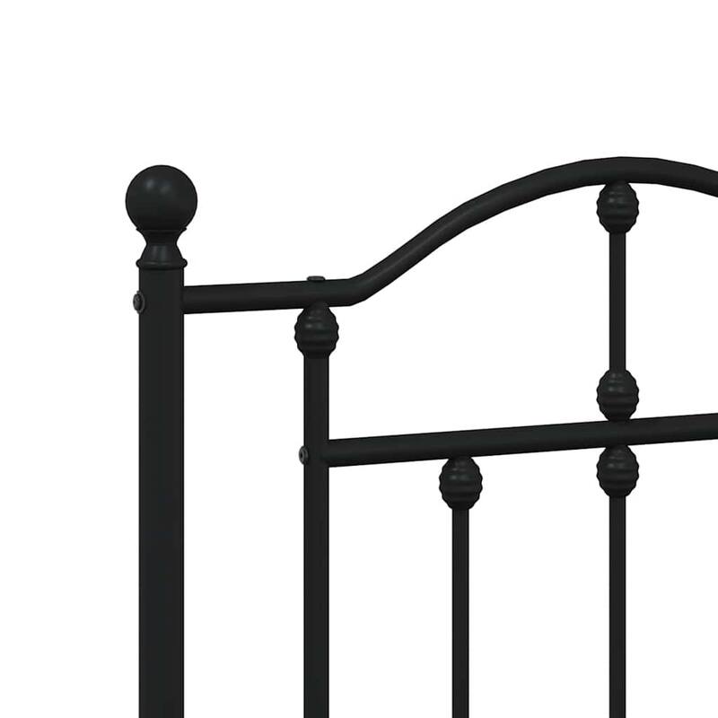 vidaXL Bed Frame Black Powder-coated steel 55.1 x 78.7 in Bed Frame - 57.5 x 81.5 x 38.2