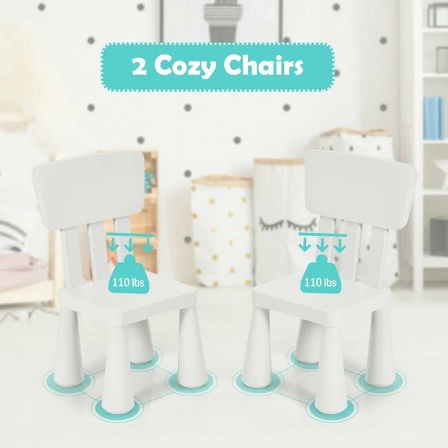 Versatile 3-Piece Children's Activity Table and Chair Set for Creative - table: 30" x 21" x 19"