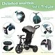 preview thumbnail 3 of 10, Baby Tricycle,6 in 1 Trike with Retractable Canopy,Adjustable Push Handle,Rotatable Seat ,Detachable Guardrail,Rear Basket