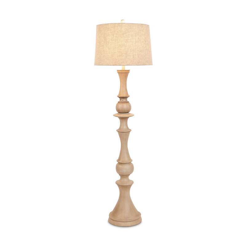 Lux Lighting 63'' Coastal Brillance Cream Floor Lamp - 3-Way Switch