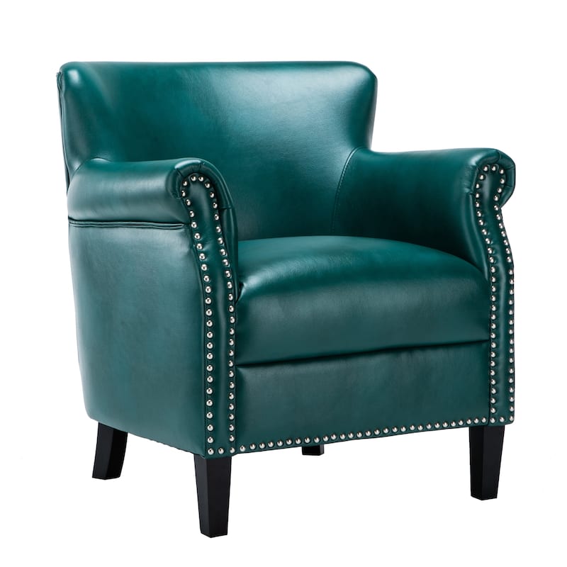Hendrick Faux Leather Club Chair by Greyson Living - Teal