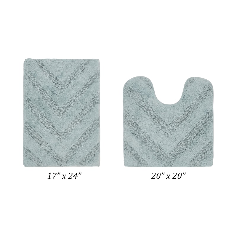 Better Trends Bathroom Rug Set 100% Cotton Tufted Water Absorbent Bath Rug for Shower, Sink Mats Machine Wash Hugo Collection