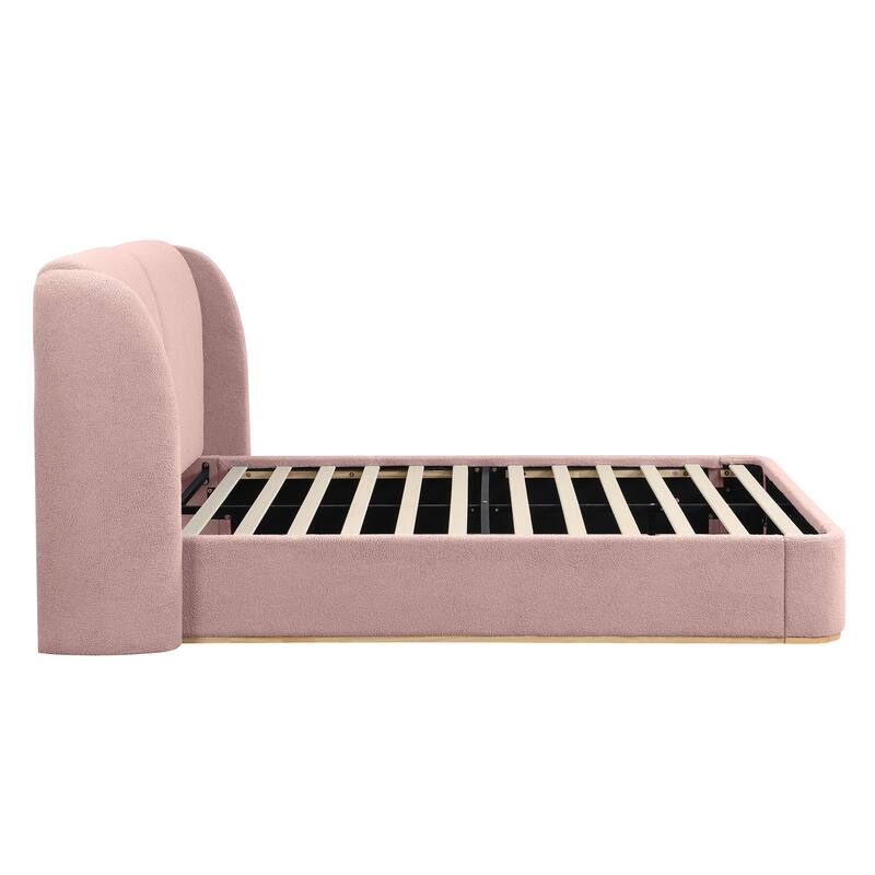 Christopher Knight Home - Valerian Boucle Upholstered Platform Bed with Double-Pillow Headboard