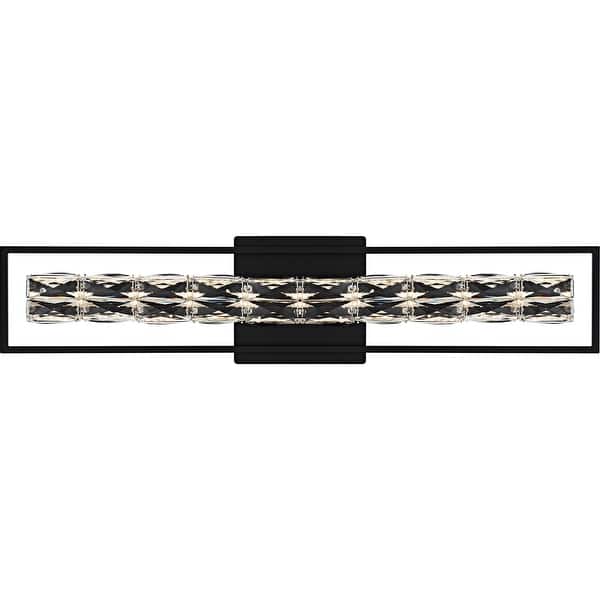 slide 2 of 9, Dazzle Integrated LED Matte Black Bath Light with CCT Switch