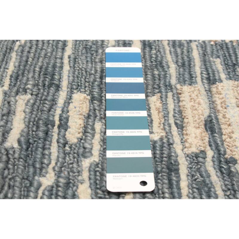 ECARPETGALLERY Hand-knotted Tangier Teal Wool Rug - 3'1 x 4'11