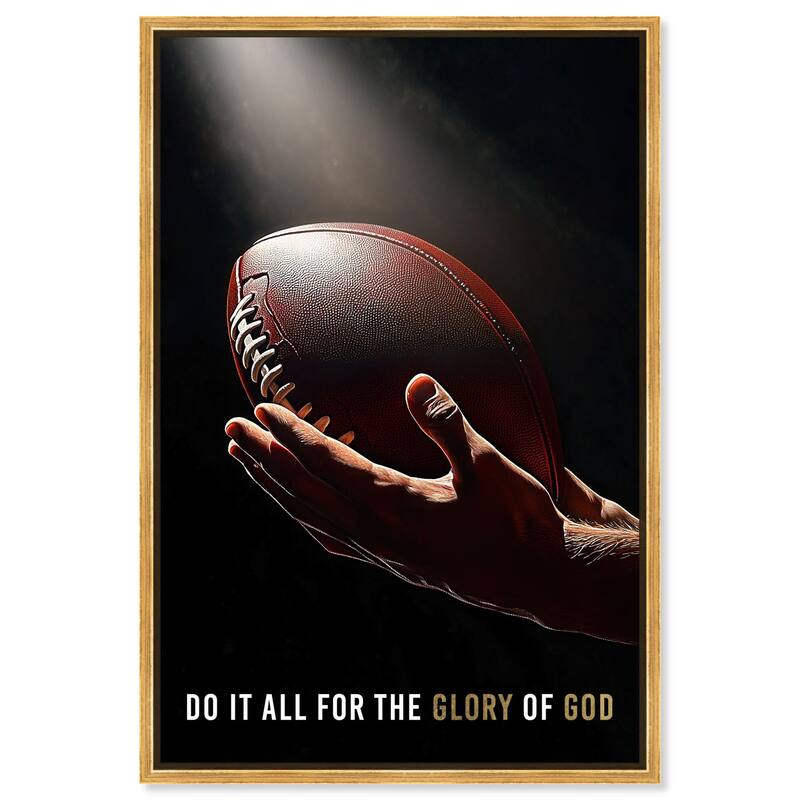 Glory of God Football Canvas by Art Remedy - Gold - 20" x 30"