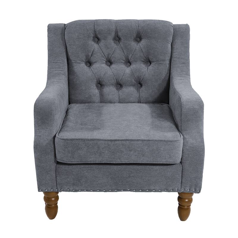 Accent Chair with Button Tufted Upholstered Armchair