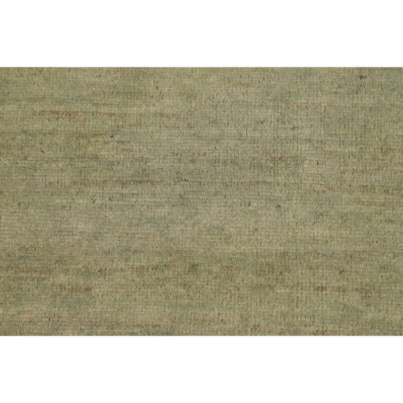 Hand Knotted Oriental 100% Wool Carpet Modern Solid Green Gabbeh Area Rug - 5' 0'' X 3' 5''