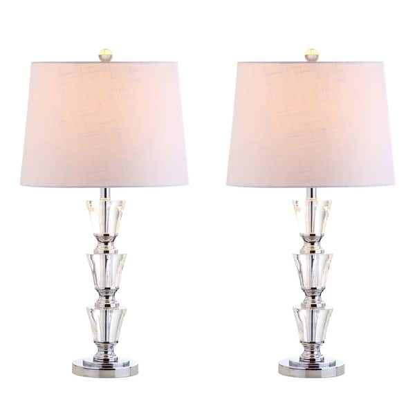 slide 2 of 18, Aubrey 27" Crystal LED Table Lamp, Clear (Set of 2) by JONATHAN Y Clear