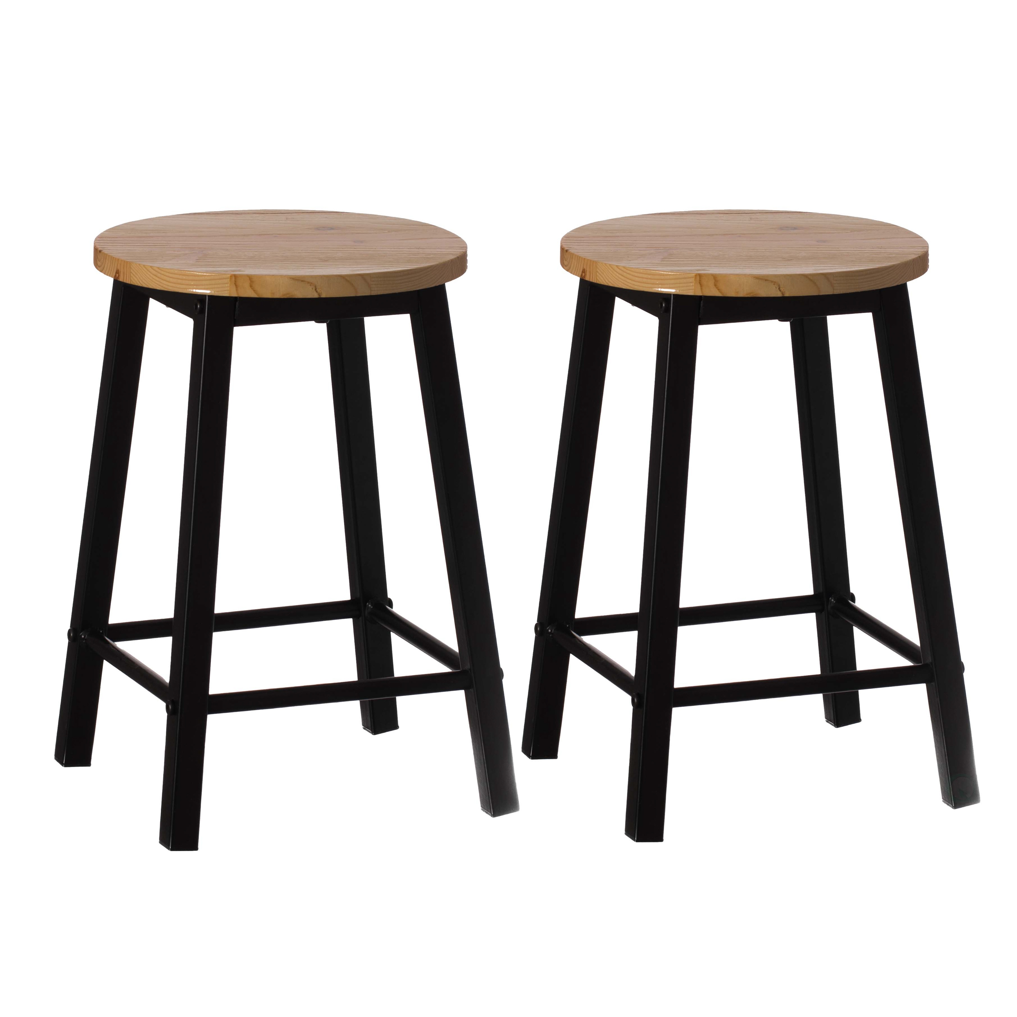 Round wood sales bar stools