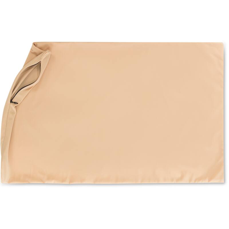 Premium Microbead Pillow, Anti-Aging, Silk like Cover, Barely Beige - ~ Cover, Barely Beige - Small
