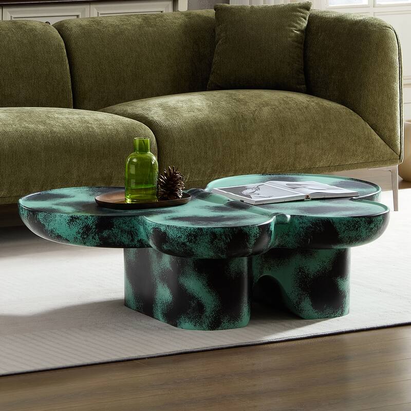 Butterfly-Shaped Coffee Table Sofa Side Table, Center Table Accent Table with Dynamic Flowing Design for Living Room