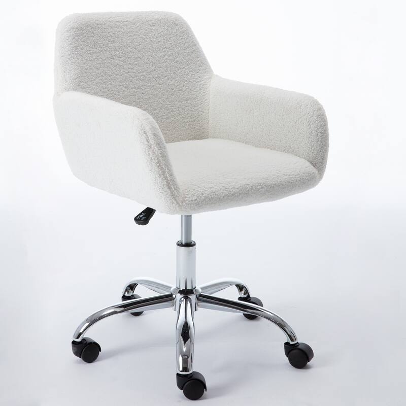 Fluffy Fuzzy Comfortable Makeup Vanity Chair ,Swivel Desk Chair Height