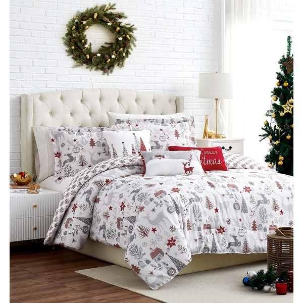 Southshore Fine Linens Holly Jolly Lane Oversized Duvet Cover Set