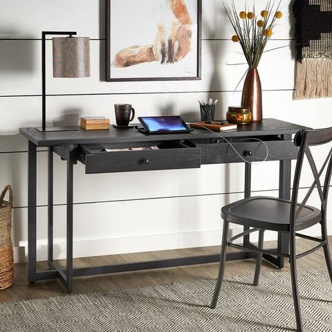 Frazer 2-Drawer Desk with Power Outlet by iNSPIRE Q Classic
