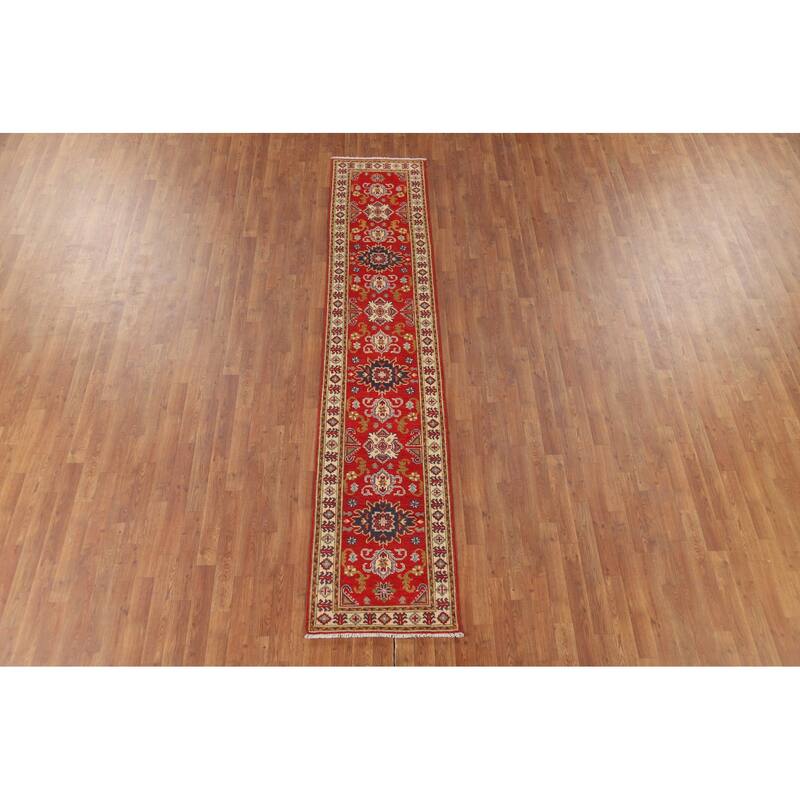 Kazak Oriental Runner Rug Hand-Knotted Wool Carpet - 2'1" x 9'11"