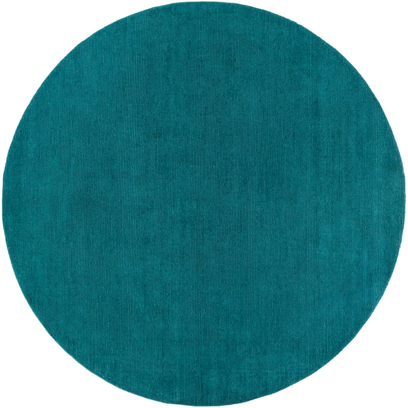 Livabliss Mystique Minimalist Solid Area Rug - 6' x 6' Round - Teal - Round