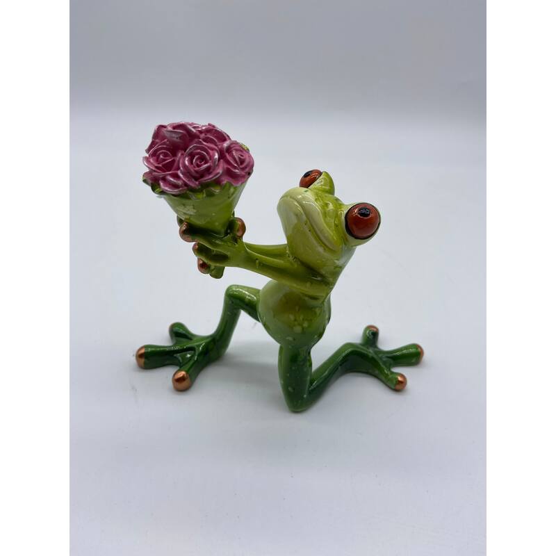 Frog Pair with Flower Bouquet Proposal