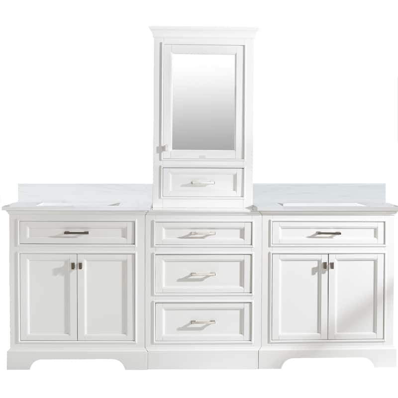 Milano 96" Double Sink Bathroom Vanity Modular Set