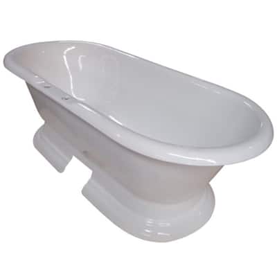Kingston Brass Aqua Eden 72-1/16" Free Standing Cast Iron Soaker