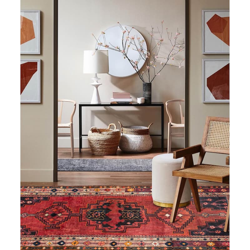 ECARPETGALLERY Hand-knotted Andelz Red Wool Rug - 4'7 x 8'1