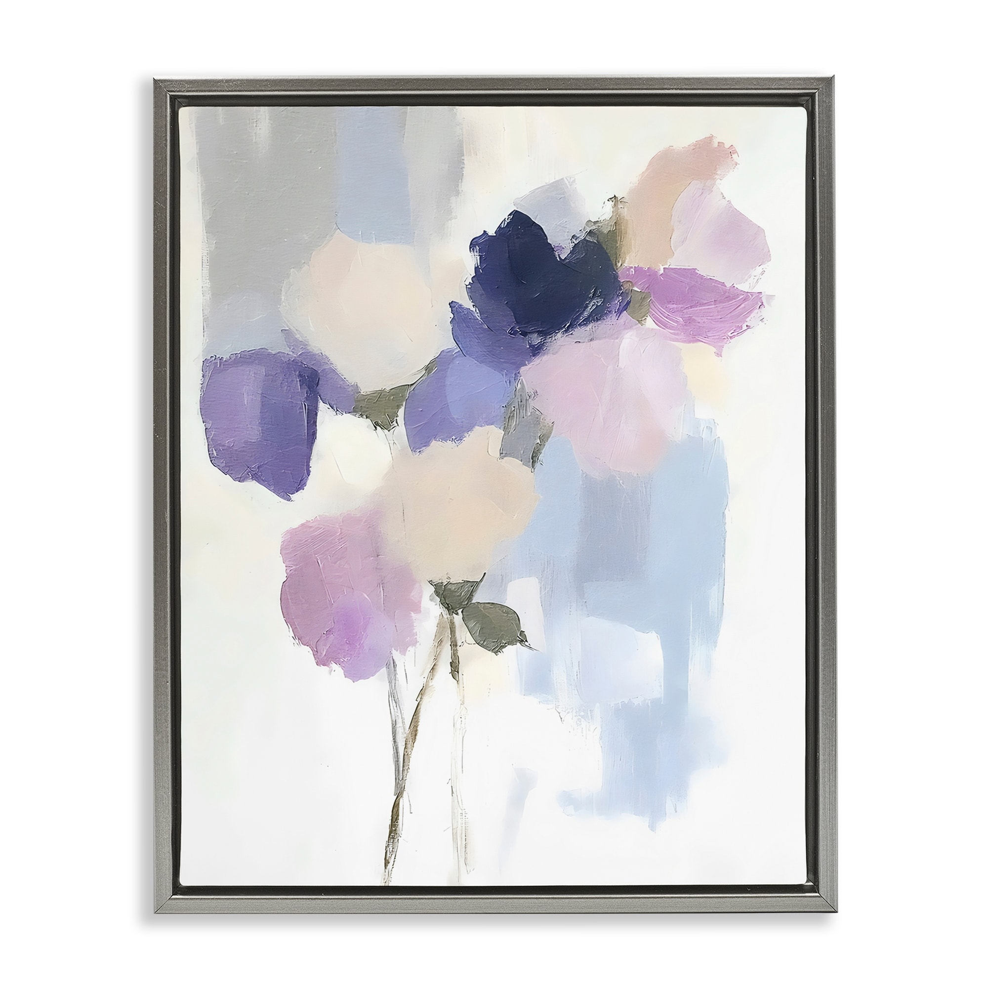 Stupell Lavender Haze Abstract Florals Framed Floater Canvas Wall Art Design By Riley B