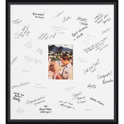 Lucie Signature Mat Picture Frame - Autograph Photo Frame Guest Book Alternative for Weddings, Graduations, or Retirement