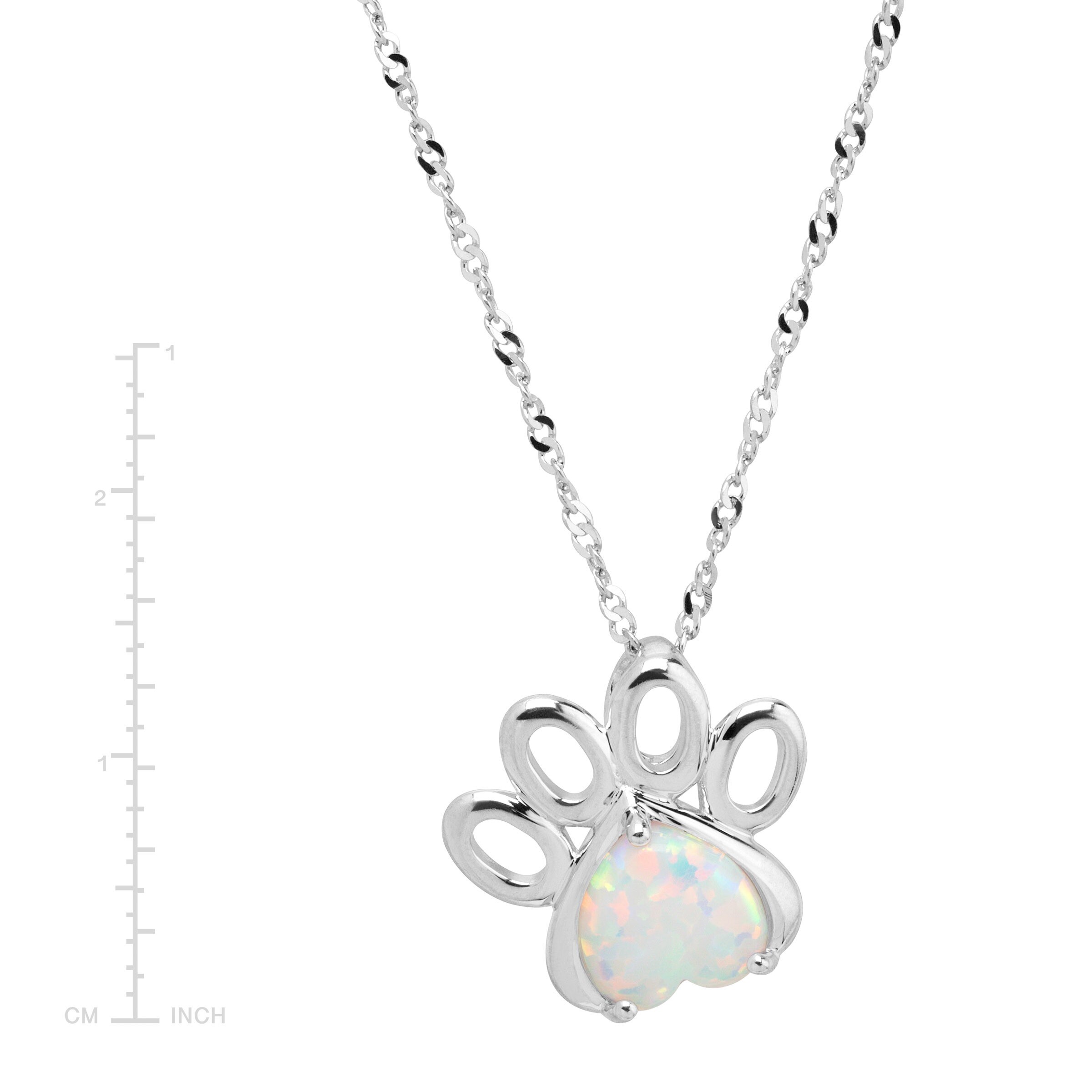 opal paw print necklace
