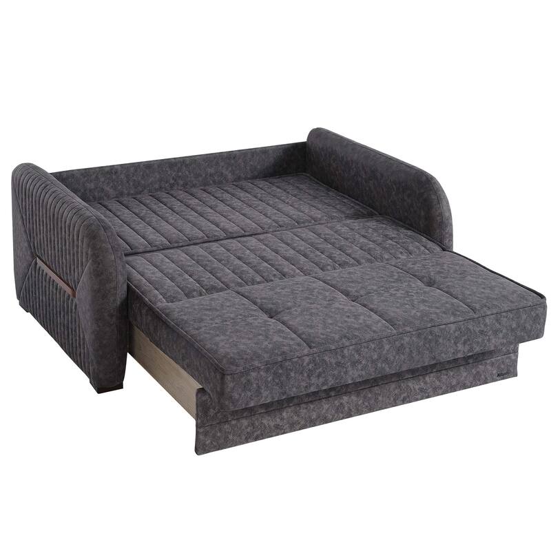 Collection Upholstered Convertible Loveseat With Storage