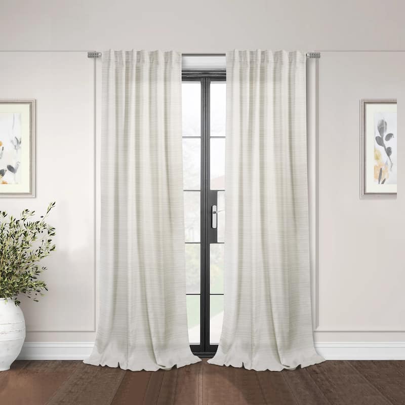 Austin Light Filtering Dual Header Curtain Panel - 52" x 63" - Linen