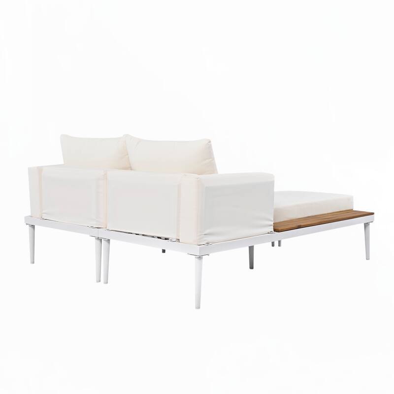 2 in 1 Padded Chaise Lounges for Poolside,Balcony