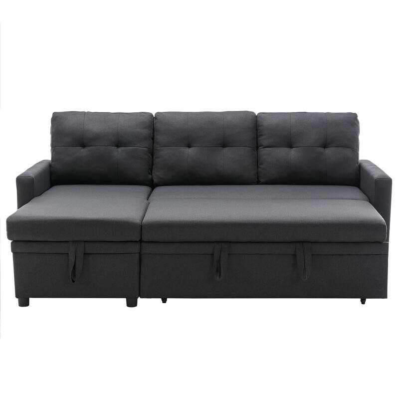 Modern L-Shape Convertible Sleeper Sectional Sofa