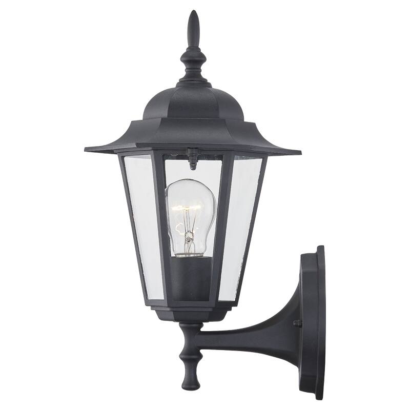 1- Light Outdoor Textured Black Wall Mount Light