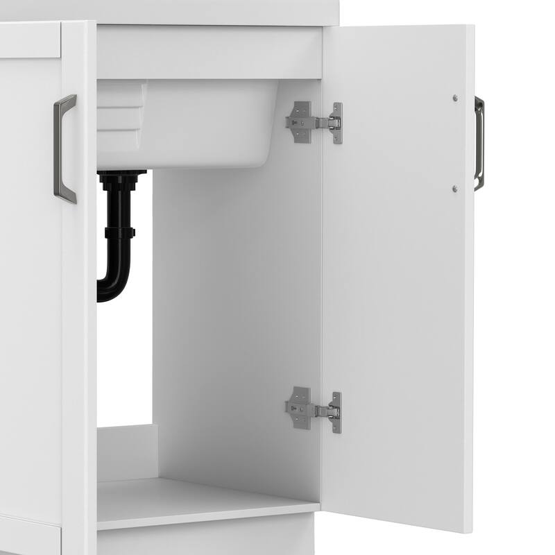 WYNDENHALL Lindor Transitional Laundry Cabinet with Faucet and Sink